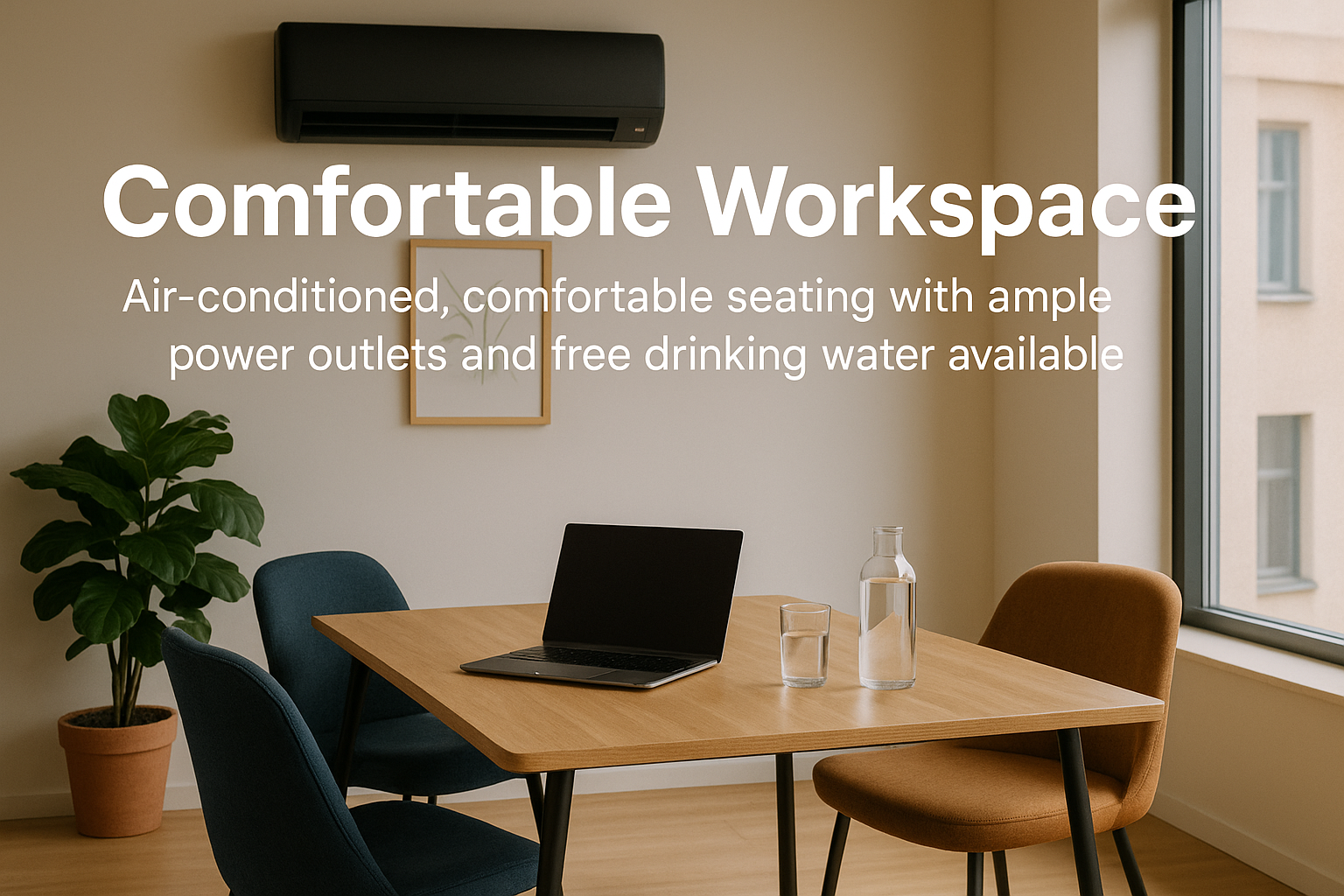 Cozy lounge area in cafe with comfortable seating and small tables